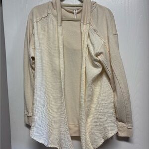 Daily Practice by Anthropologie Open Hooded Cream Women's Cardigan Sweater
